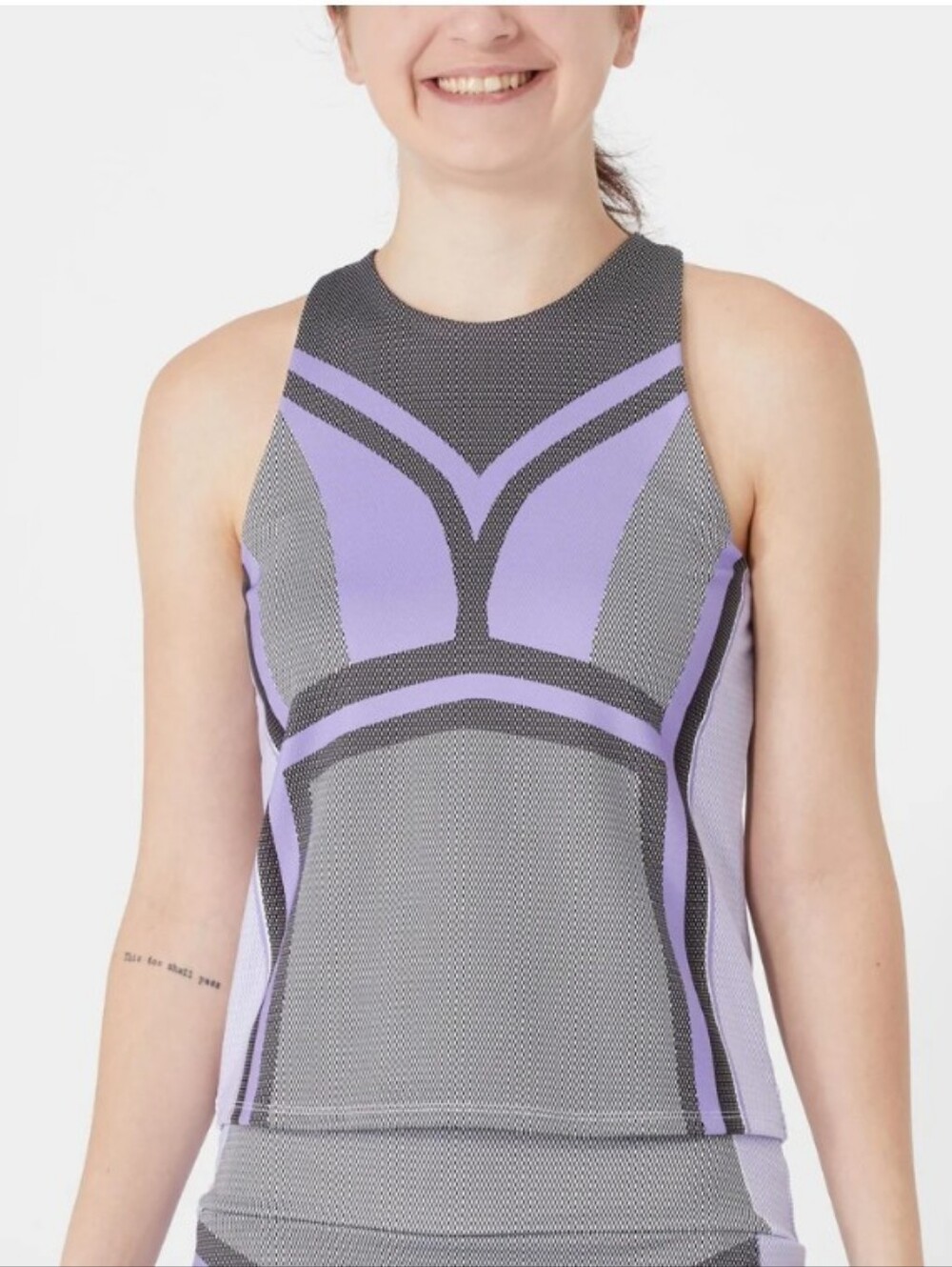 K-Swiss NWT Summer Excel Tank Lavender & Gray Mesh Tennis/Pickleball Tank Top